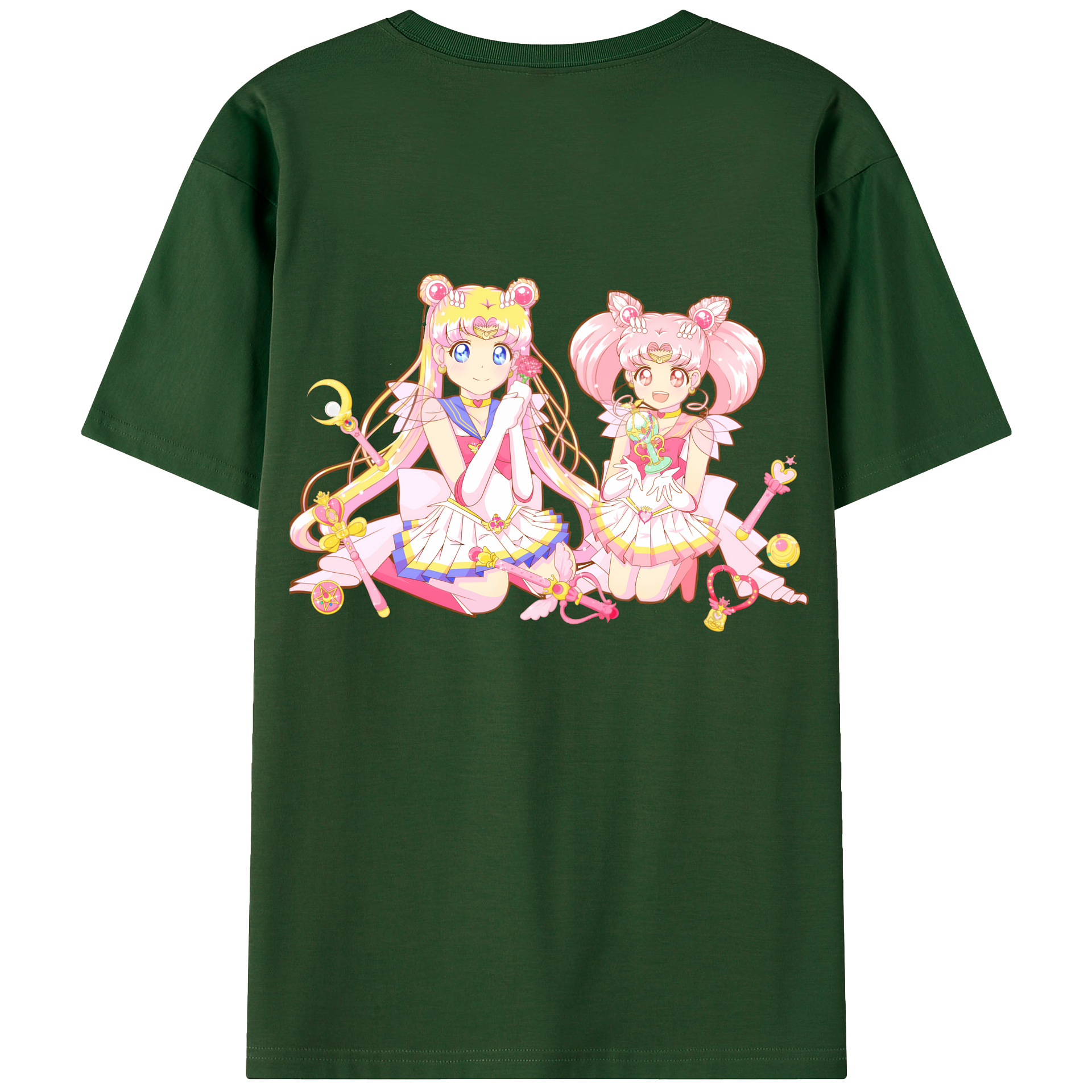（画像用） 美少女戦士セーラームーン 月野 うさぎ つきの うさぎ Sailor Moon Tsukino Usagi 綿100％半袖Tシャツ（背面プリント）